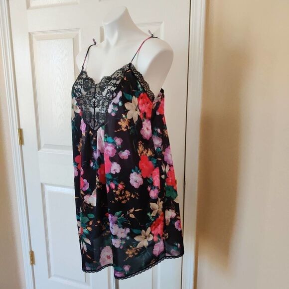 Vintage Lorraine sexy floral babydoll chemise sz M - Picture 5 of 11